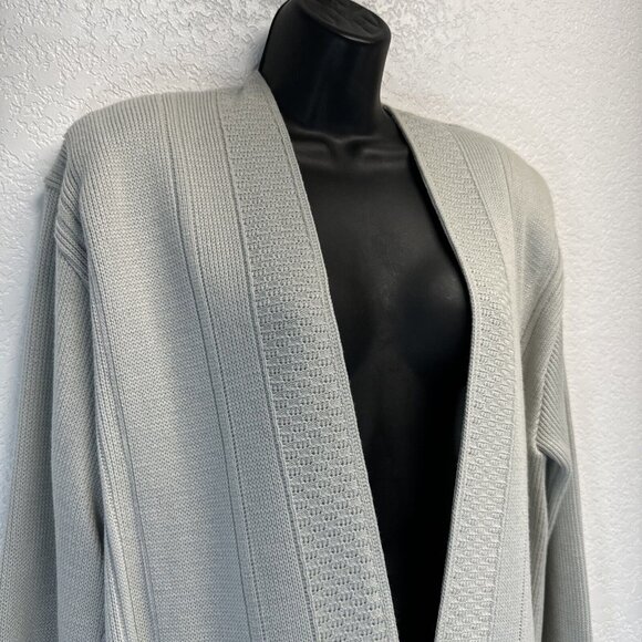 VTG Pacific I.D. Vintage Long Sleeved Open front Cardigan Sweater Lite Blue OS - Picture 2 of 7